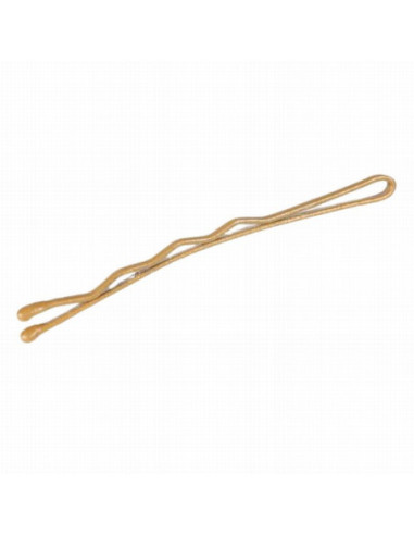 Hair clips, wavy, 60mm, gold, matte, rounded ends, 100pcs
