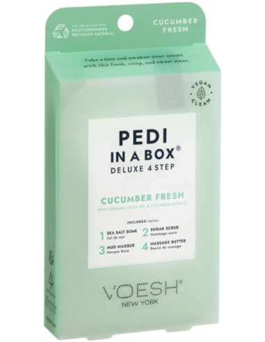 VOESH - PEDI IN A BOX Komplekts pēdām Gurķa ekstrakts Cucumber Fresh, atsvaidzinošs, 4 līdzekļi