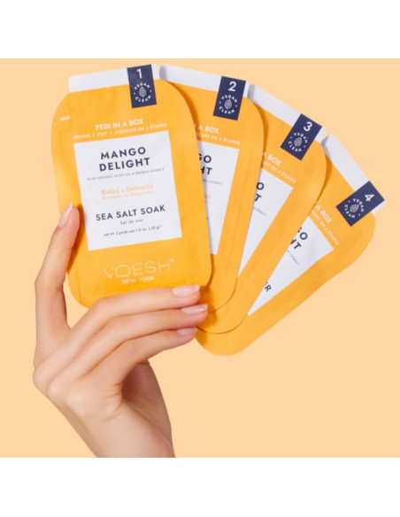 VOESH - PEDI IN A BOX 4 Step Deluxe - Mango Delight Set