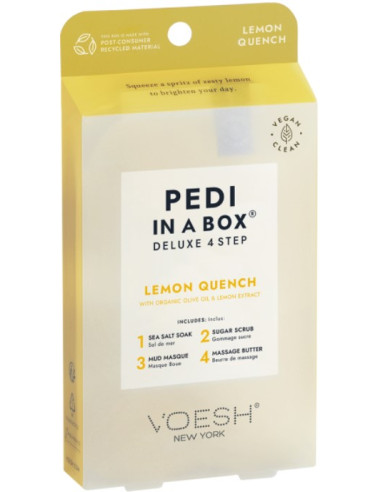 VOESH - PEDI IN A BOX Lemon Quench, освежающе-успокаивающее, 4 продукта