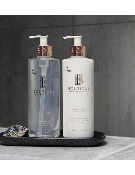 BOUTIQUE VEGAN Ziepes rokām Neroli/Bumbieris/Ingvers 500ml
