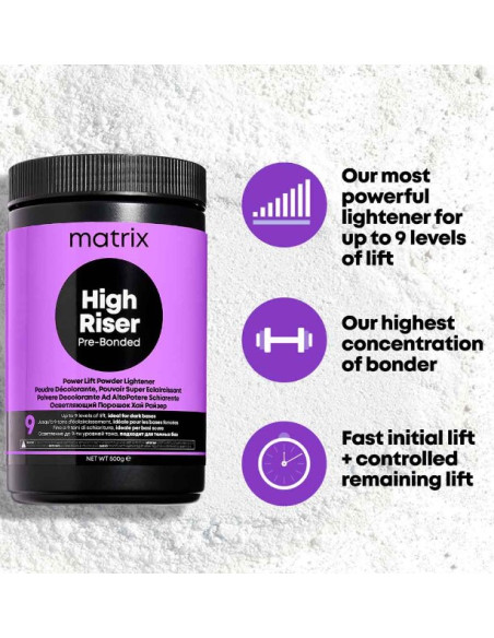 LIGHT MASTER HIGH RISER PRE-BONDED balinošs pulveris 500gr