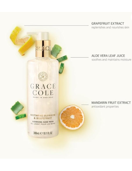 GRACE COLE Šķidrās ziepes (Nektarīnu ziedi/Greipfrūts) 300ml