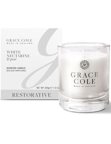 GRACE COLE Свеча ароматическая (Белый нектарин/груша) 200г