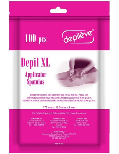 DEPILEVE špāteles DEPIL XL 100gb, 170x18.5x2mm