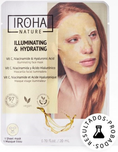 IROHA NATURE Осветляющая и увлажняющая маска с витамином С 20мл