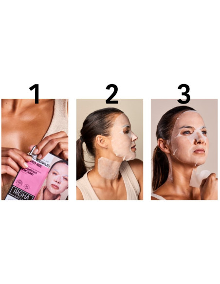 Iroha Nature anti-wrinkle face and neck mask with collagen, niacinamide and hyaluronic acid for skin firmness