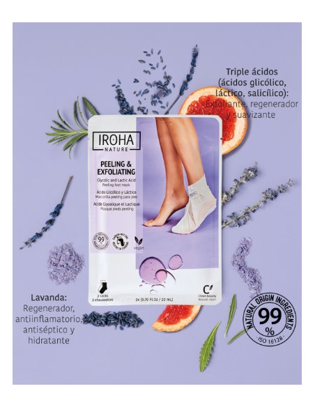 IROHA NATURE Maska-zeķes pēdām pīlinga ar lavandu