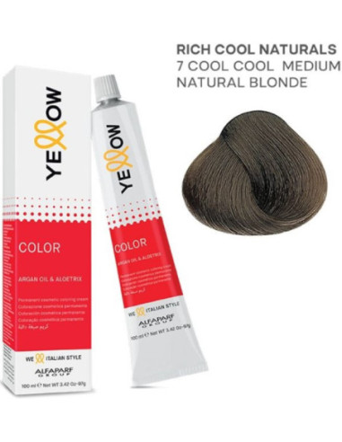 YELLOW COLOR перманентная крем-краска для волос Nr. 7 COOL 100мл