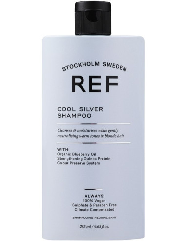 REF Cool Silver šampūns dzeltenā pigmenta neitralizēšanai matos 285ml