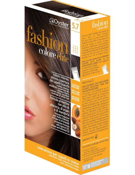 Fashion Colore Elite permanent hair colour kit 5.7 light cocoa brown, 50+50+15 ml