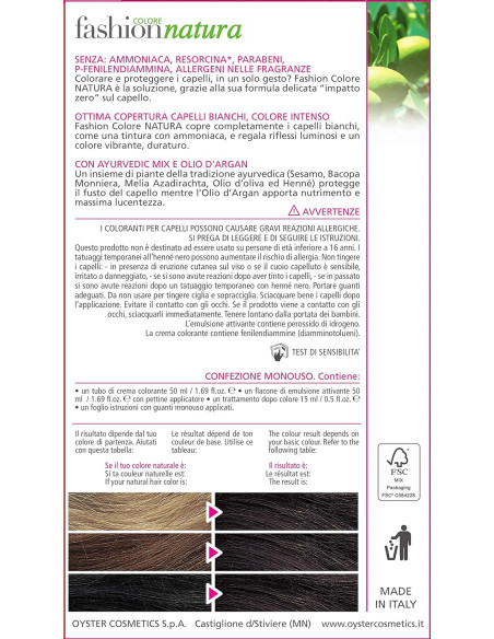 FASHION NATURA matu krāsa 5.0, gaiši brūns 50ml+50ml+15ml
