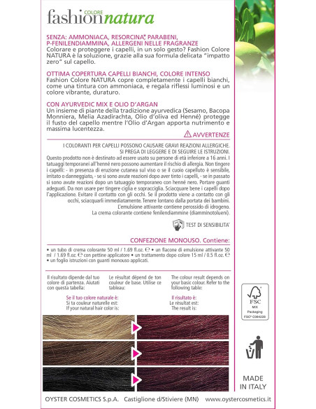FASHION NATURA matu krāsa 6.6, tumši sarkans 50ml+50ml+15ml