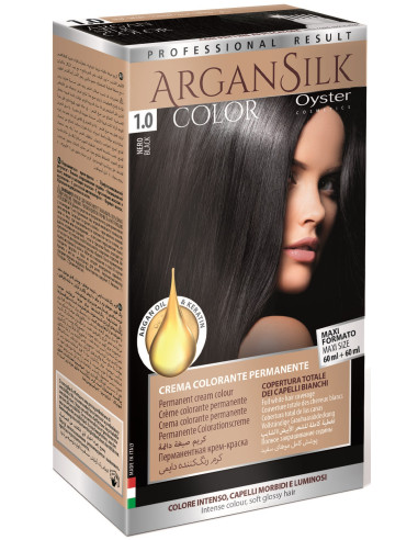 ARGAN SILK Краска для волос 1.0 черный 60+60мл