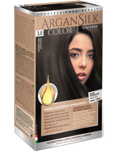 ARGAN SILK Краска для волос 3.0 темно коричневый 60+60мл