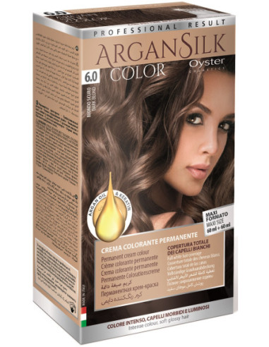 ARGAN SILK Краска для волос 6.0 темно-блондин 60+60мл