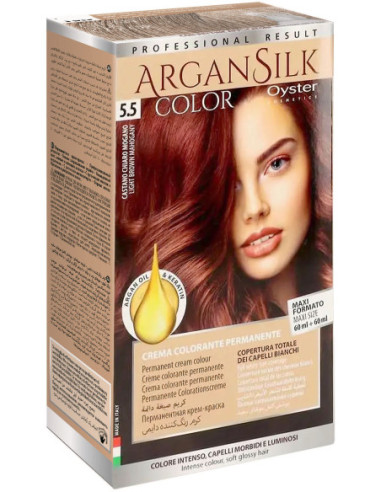 ARGAN SILK Краска для волос 5.5, светло-русый 60+60мл