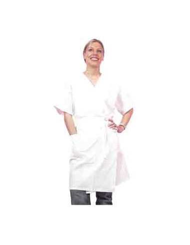 Unisex White Cotton Kimono Blouse