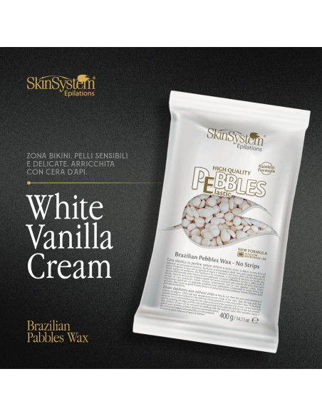 SkinSystem PEBBLES Cietais-karstais vasks Vaniļas krēms 400g