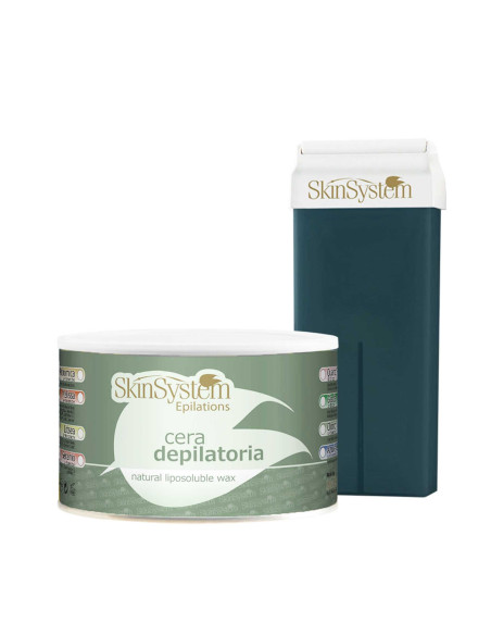 SkinSystem ēteriskais liposolūblais vasks depilācijai, Azulēns, 400 ml