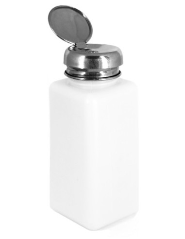 Plastic dispenser, metal lid, white, 250ml
