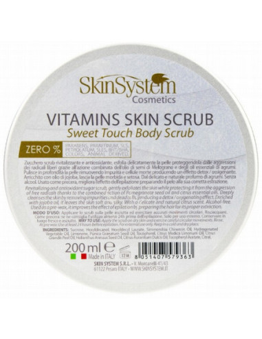 SkinSystem Body scrub with vitamin E (sugar) 200ml