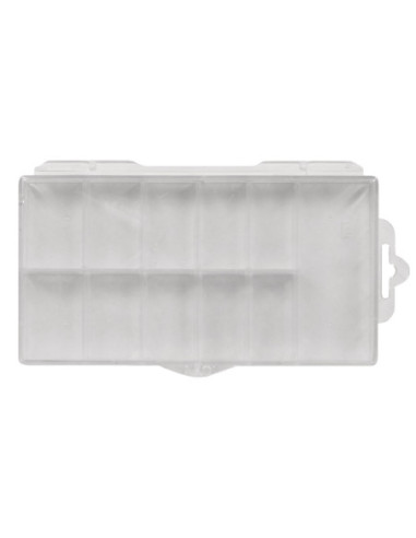 Box for 100 tips, 11 compartments, transparent