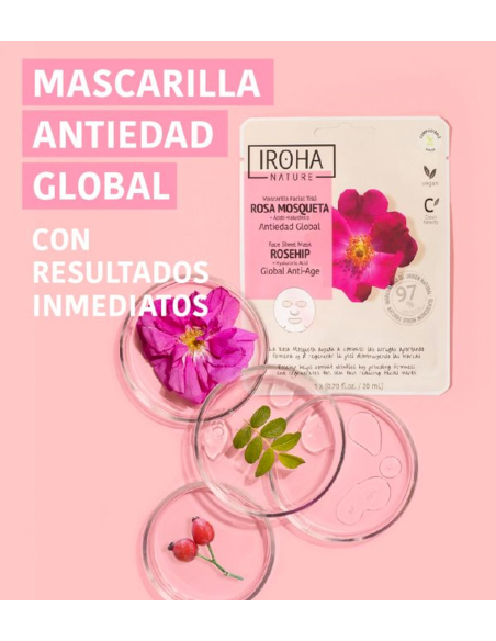 IROHA NATURE Антивозрастная маска для лица (шиповник/гиалуроновая кислота) 20мл