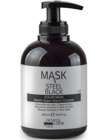 NUTRI COLOR MASKS Maska-krāsa paštonējoša 4in1 Steel Black 300ml
