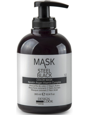 NUTRI COLOR MASKS Maska-krāsa paštonējoša 4in1, Tērauda Melns tonis 300ml