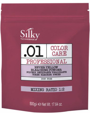 SILKY .01 COLOR CARE NEVER YELLOW bleach powder blue up to 9 tones 500gr