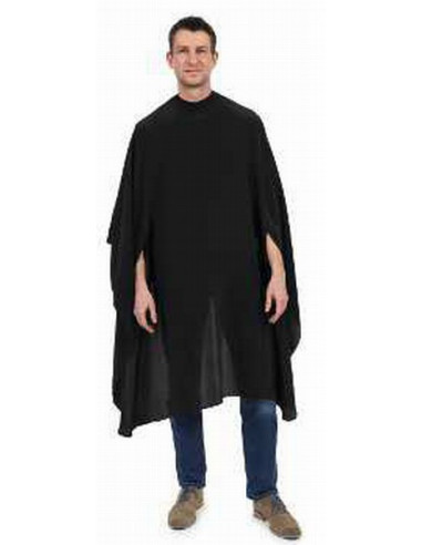 BARBURYS Barber cape, black, XL with press buttons