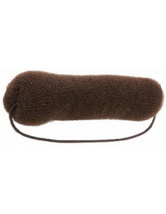 Long straight hair bun,...