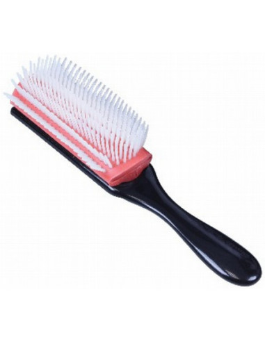 Hairbrush with removable 9-row nylon bristle base