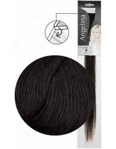 DOUBLE STICK Hair extension, black,  40-45cm, 12pcs./pack.