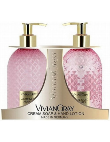 Gemstone Set Cream Soap + Hand Lotion (Pink White Muse/Ananas) 2x300ml