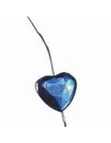 Hair ornament with clip, stones, blue 45cm