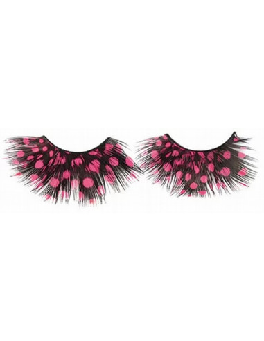 Crazy Plume pois fushia false eyelashes / 2psc with glue