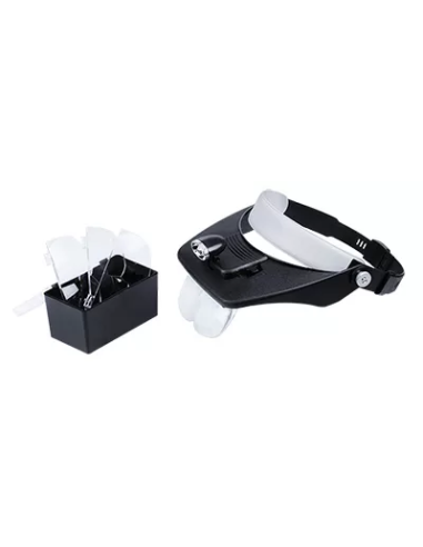 Magnifying visor glasses with LED lamp