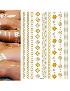 Metallic gold body tattoo...