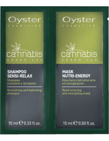 CANNABIS GREEN LAB Šampūns Sensi-Relax + Maska Nutri Energy 10+15ml