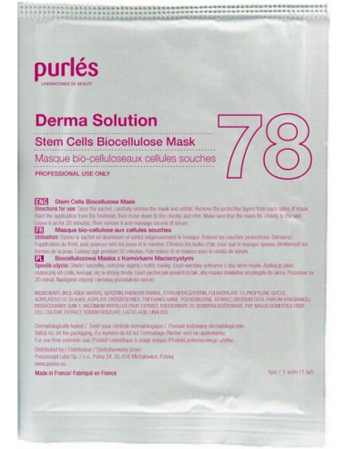 Purles 78 - DERMA SOLUTION Биоцеллюлозная маска со стволовыми клетками