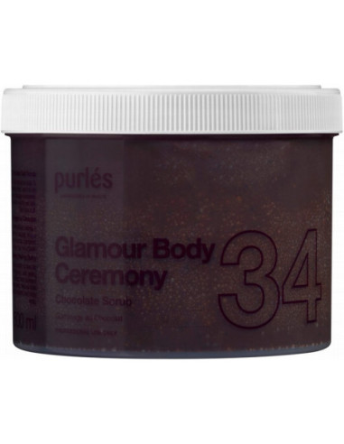 Purles 34 - GLAMOUR BODY CEREMONY Шоколадный скраб Роскошное отшелушивающее, освежающее и увлажняющее 500мл