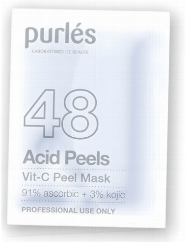 Purles 48 - ACID PEELS Осветляющая маска-пилинг Vit C для сияющей кожи с 91% аскорбиновой кислотой и 3% койевой кислотой 5x10мл