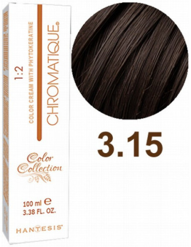 HANTESIS matu krāsa CHROMATIQUE 3.15 Izteikti tumšs šokolādes 100ml