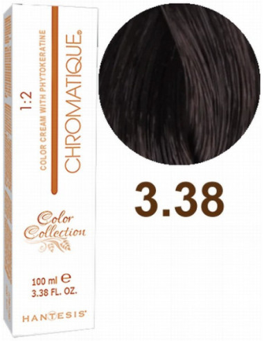 HANTESIS Краска для волос CHROMATIQUE 3.38 темно-янтарно-коричневый 100мл
