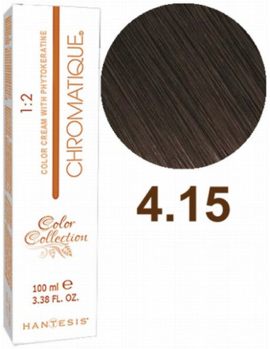HANTESIS matu krāsa CHROMATIQUE 4.15 Melnā kafija 100ml