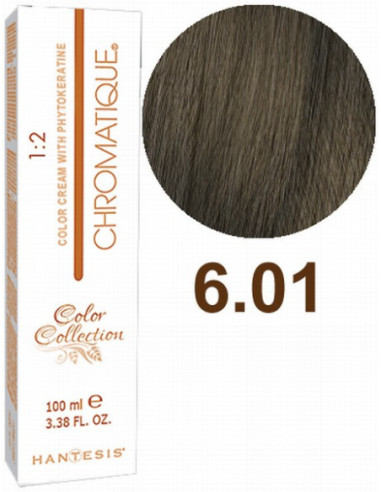 HANTESIS Краска для волос CHROMATIQUE 6.01 Натуральный тёмный пепельный блонд 100мл