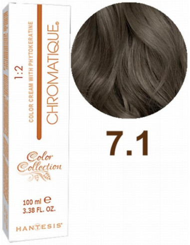 HANTESIS Краска для волос CHROMATIQUE 7.1 Пепельный блонд 100мл