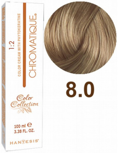 HANTESIS Hair color CHROMATIQUE 8.0 Light Blonde 100ml